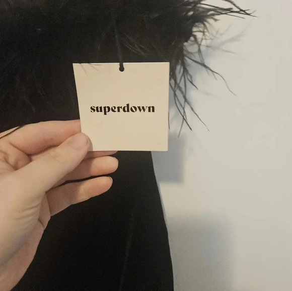 Superdown Erica Mini Feather Dress NWT Size Small - Picture 7 of 8